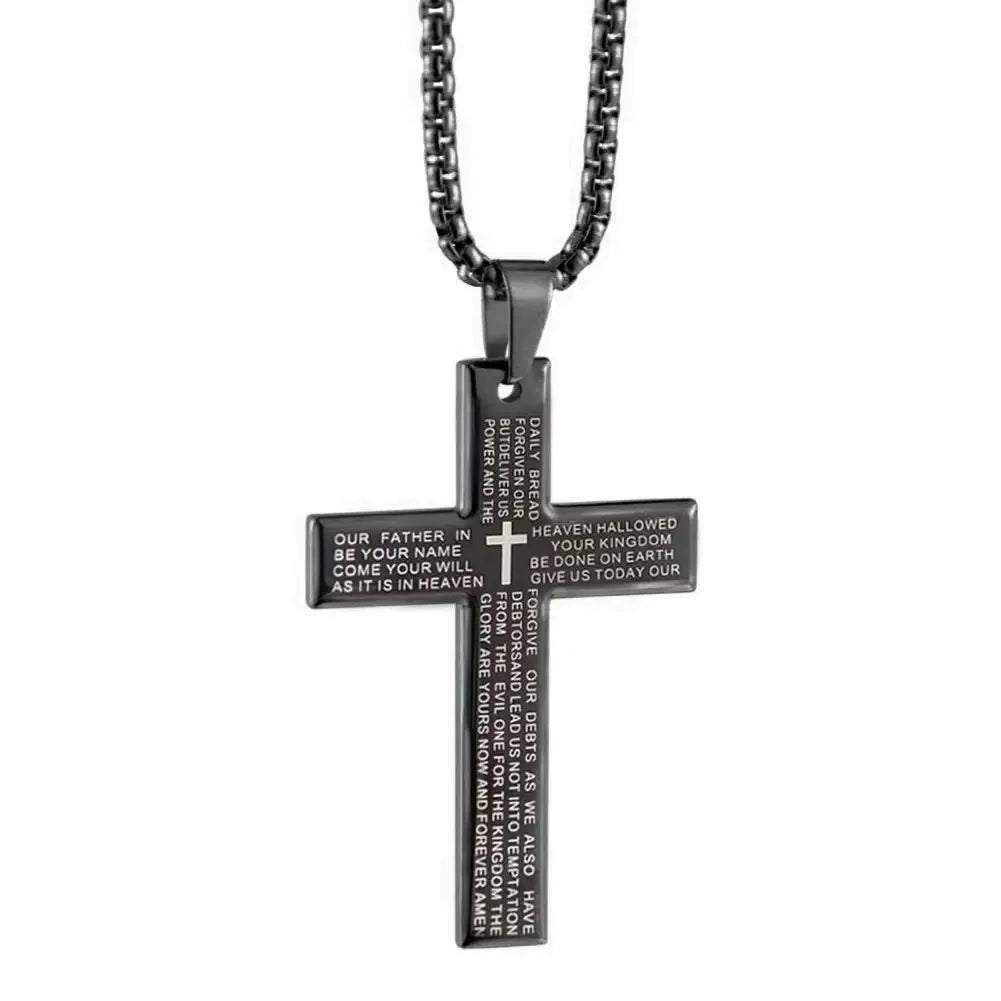 Lord's Prayer Cross Necklace