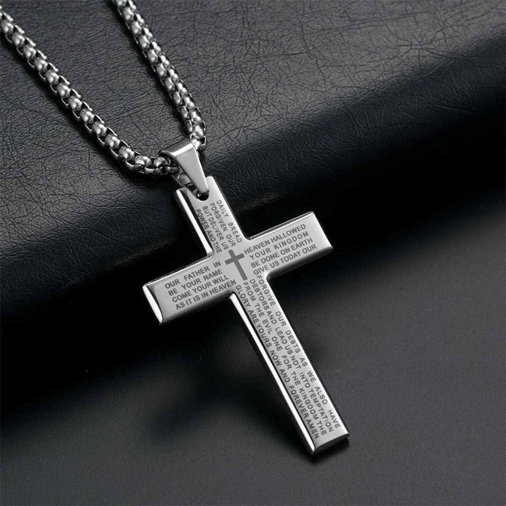 Lord's Prayer Cross Necklace