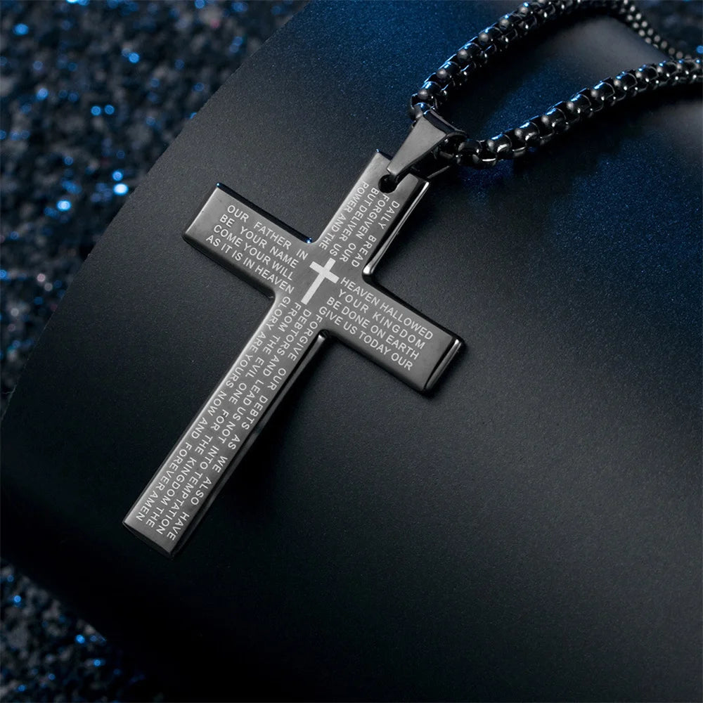 Lord's Prayer Cross Necklace