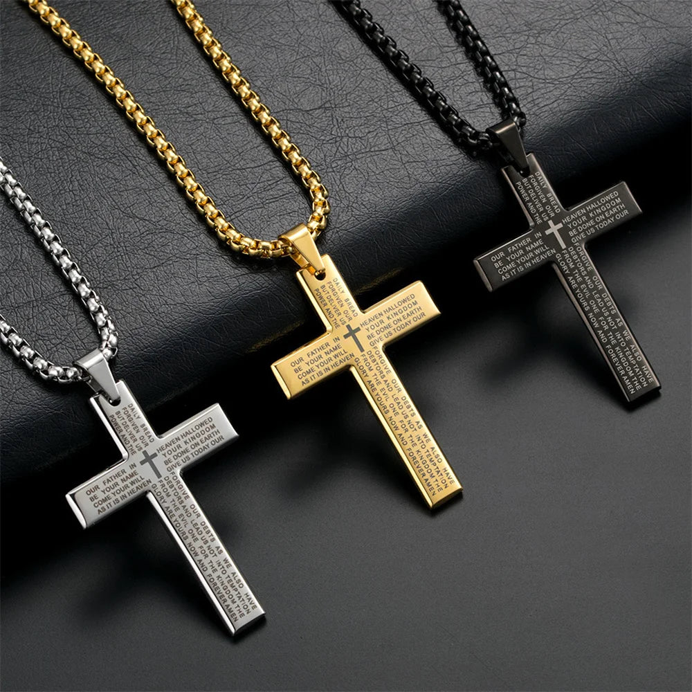 Lord's Prayer Cross Necklace