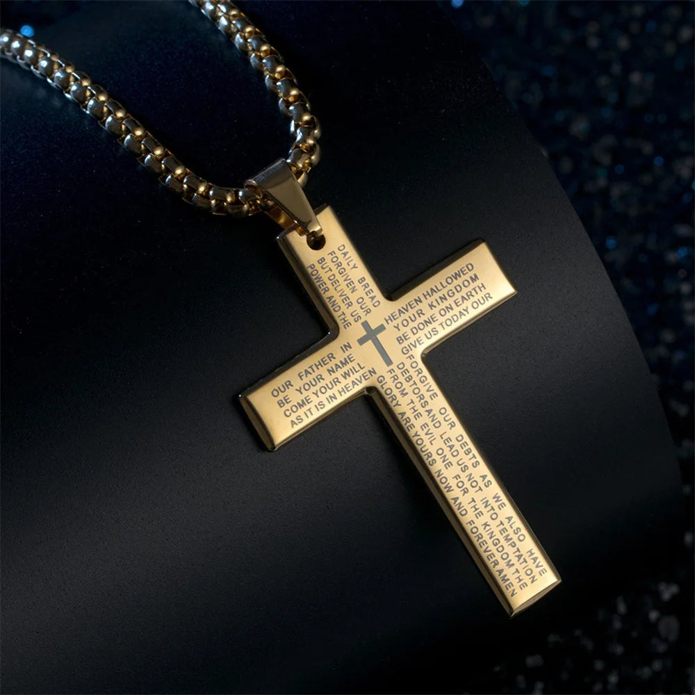 Lord's Prayer Cross Necklace