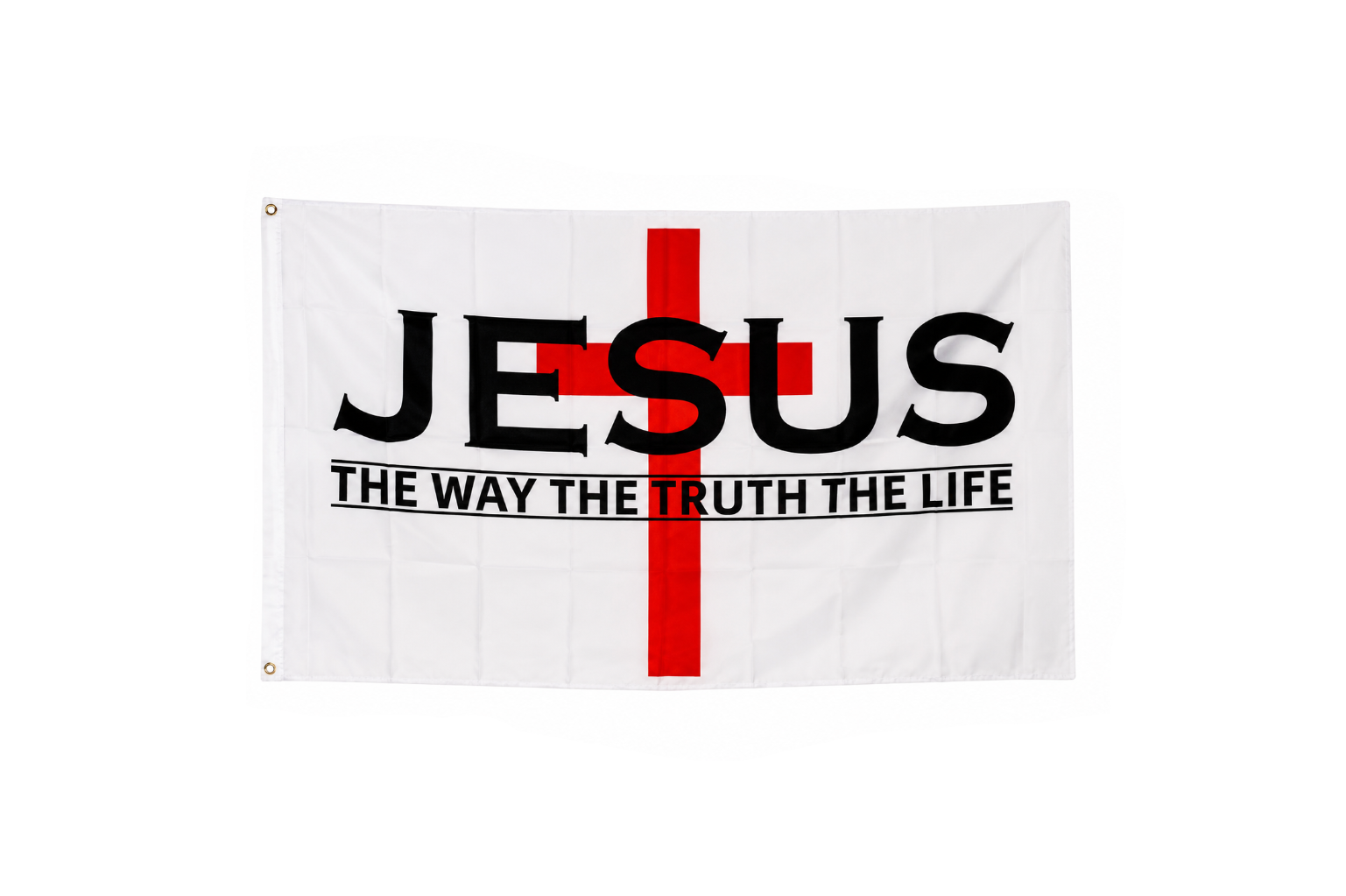 JESUS The Way, The Truth, The Life Red Cross Flag