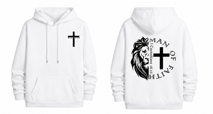 1 Corinthians 16:13 Man of Faith Lion Hoodie