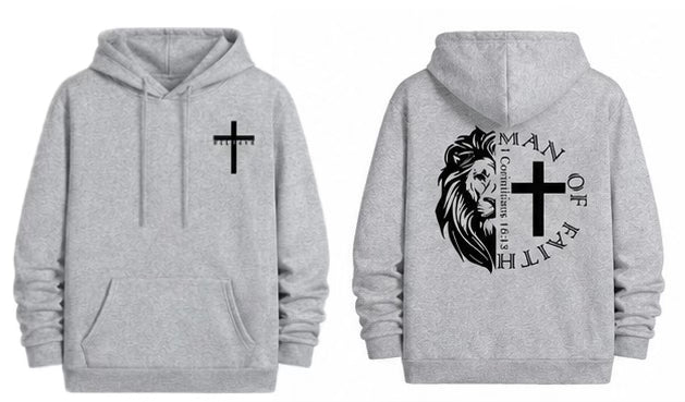 1 Corinthians 16:13 Man of Faith Lion Hoodie