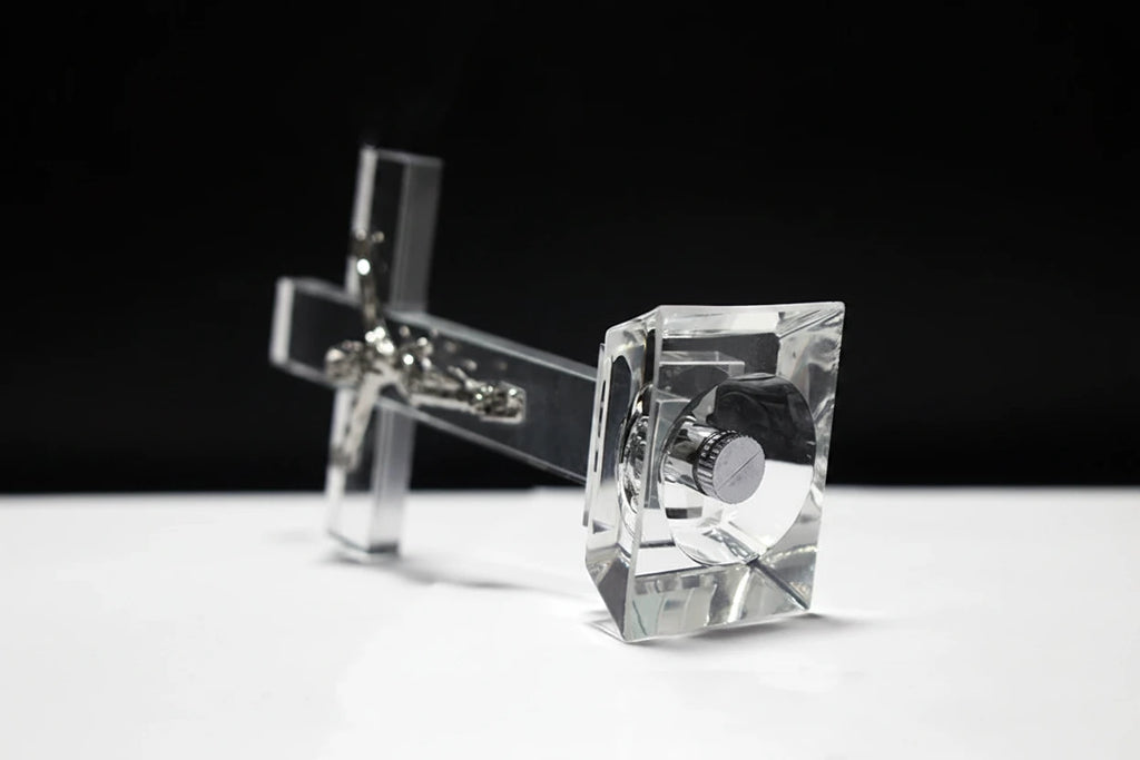 LED Crystal Jesus Cross Statue