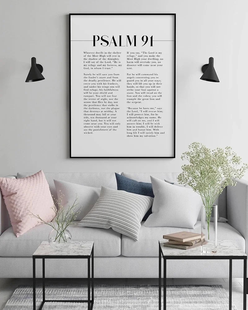 PSALM 91 Bibelvers Leinwandplakat