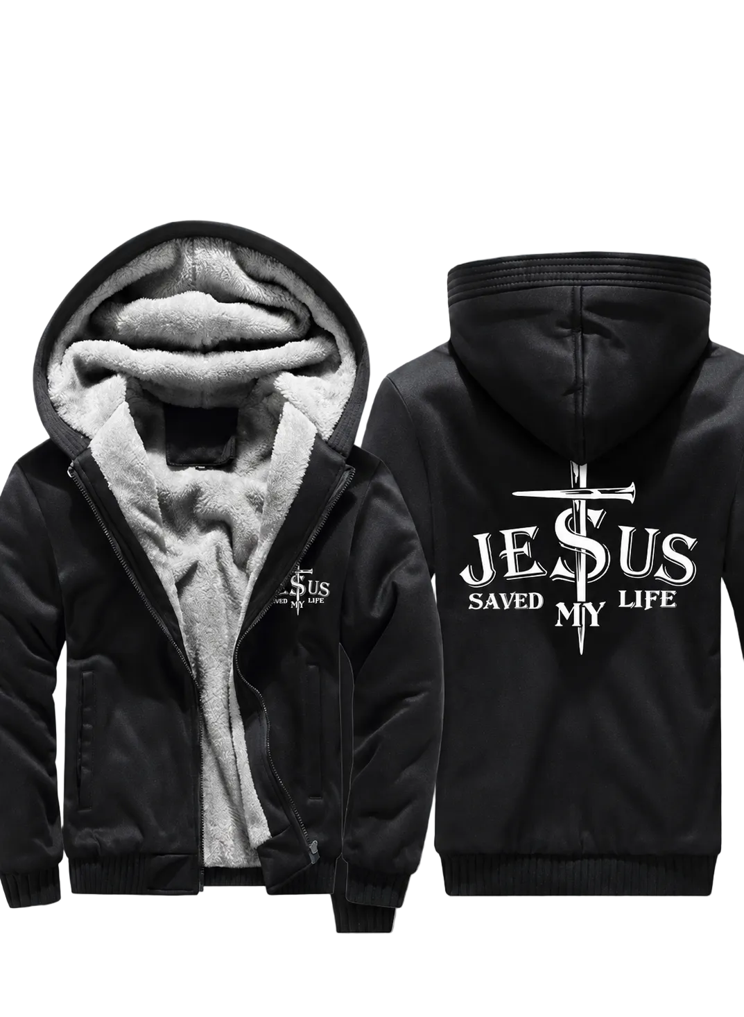 JESUS SAVED MY LIFE Fleece Coat