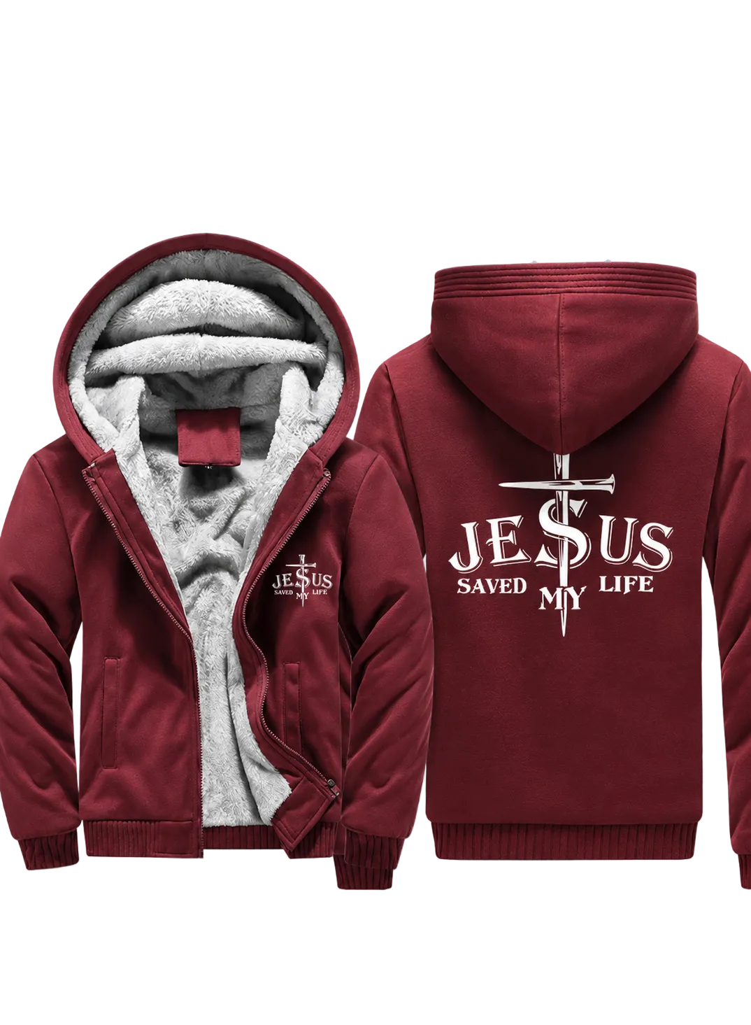 JESUS SAVED MY LIFE Fleece Coat