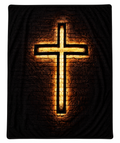 Firm Foundation Cross Soft Flannel Blanket