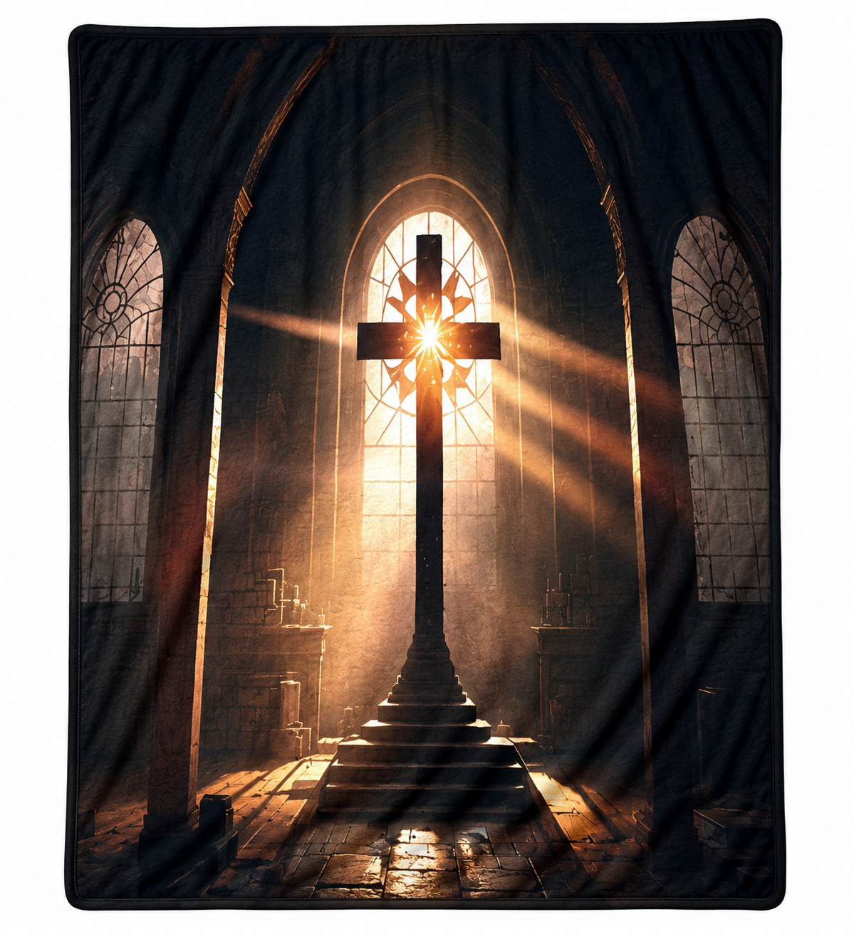 Cross in Sanctuary Soft Flannel Blanket