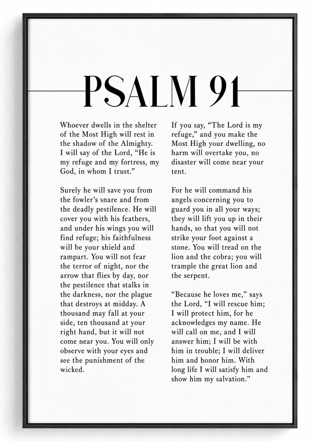 PSALM 91 Bibelvers Leinwandplakat