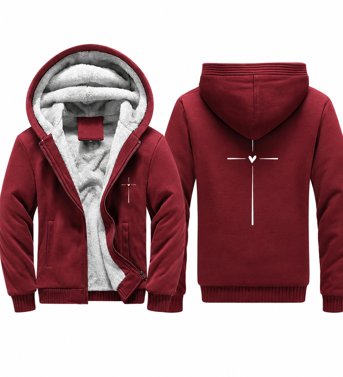 Love Cross Fleece Coat