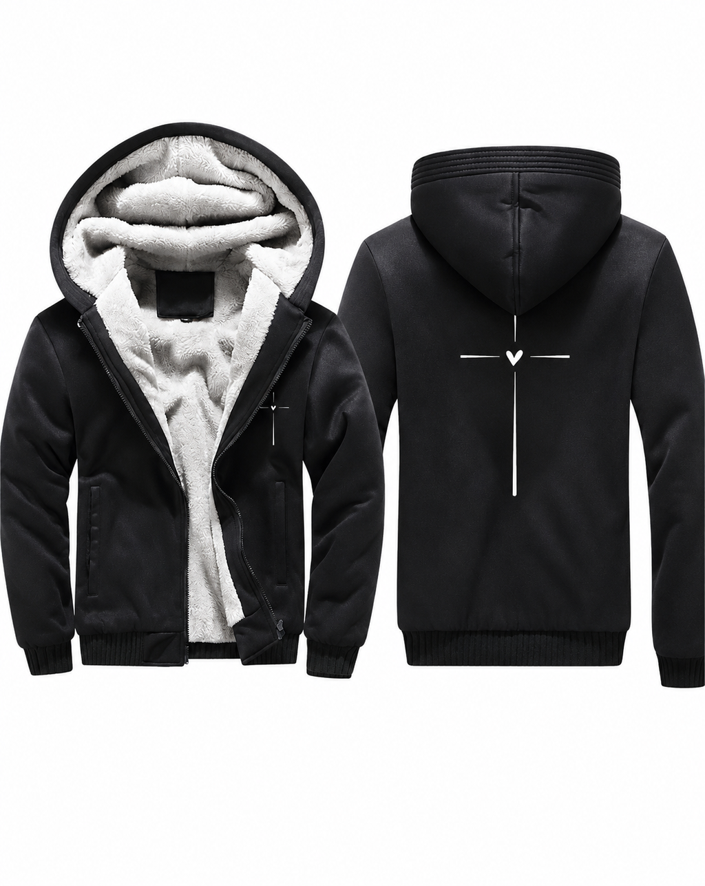 Love Cross Fleece Coat