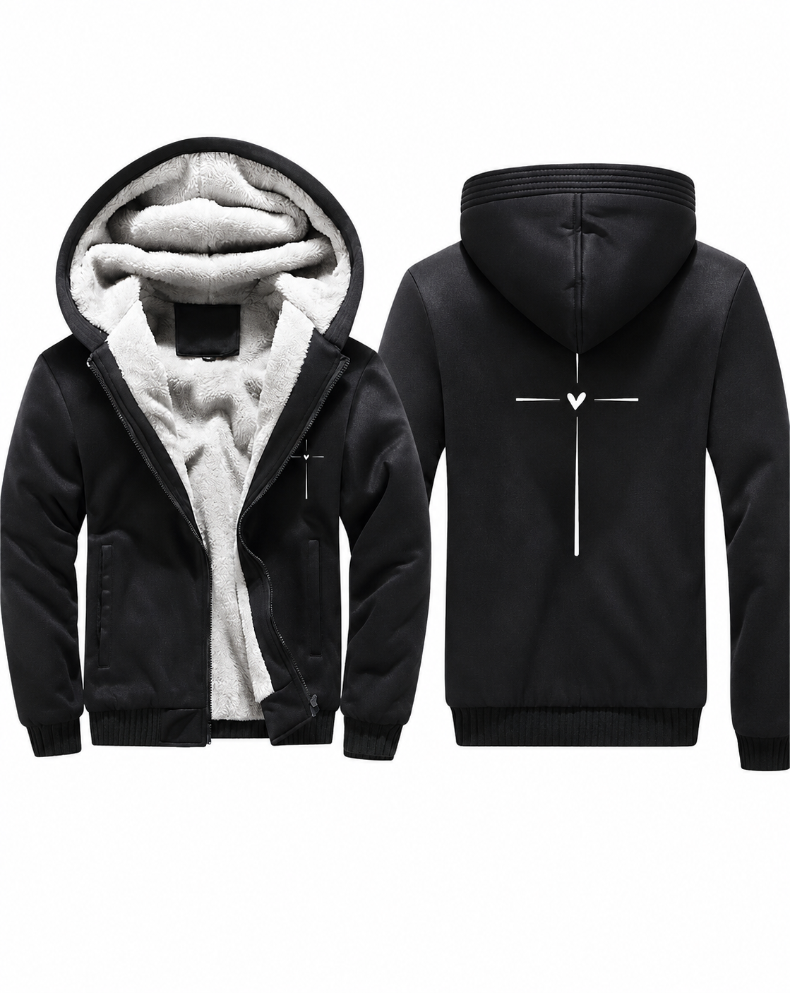 Love Cross Fleece Coat
