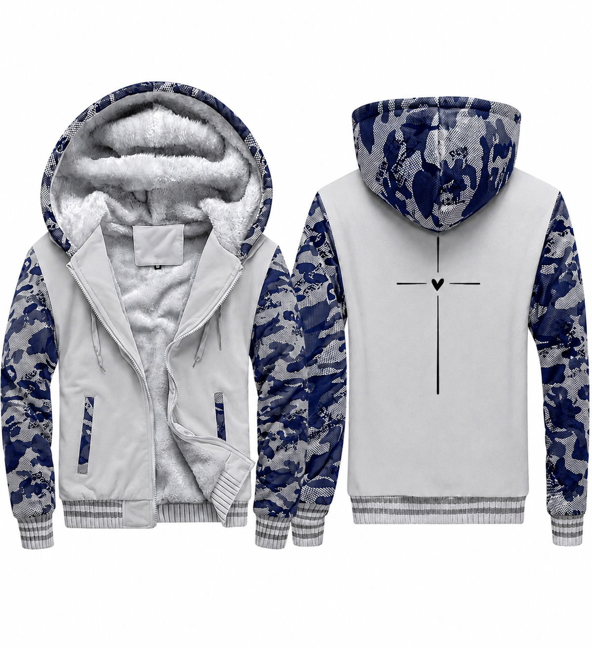 Love Cross Fleece Coat