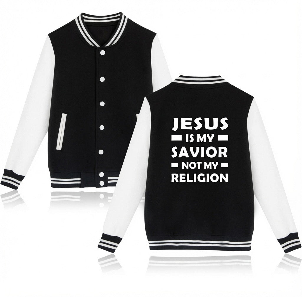 Jesus Is My Savior Not My Religion Varsity Jacket