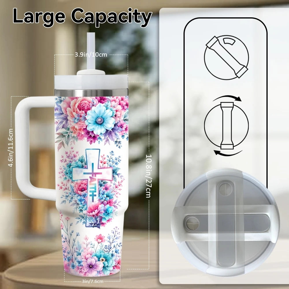 Floral Cross Scripture Tumbler Collection