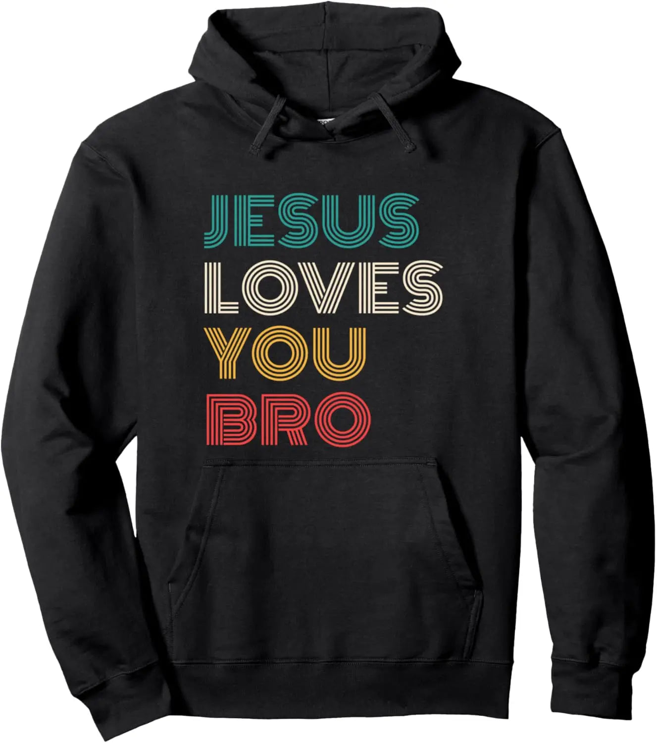 Multicolor JESUS LOVES YOU BRO Hoodie