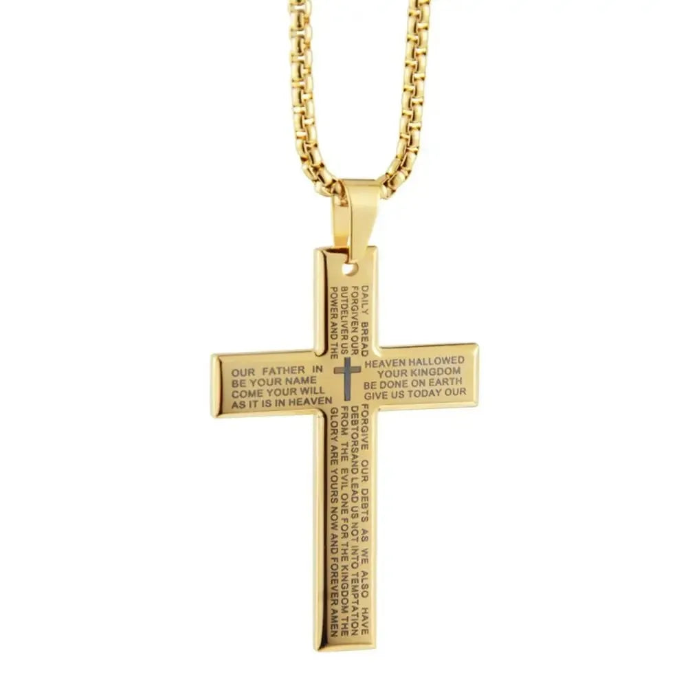 Lord's Prayer Cross Necklace
