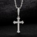 Iced Out Moissanite Cross Pendant Necklace