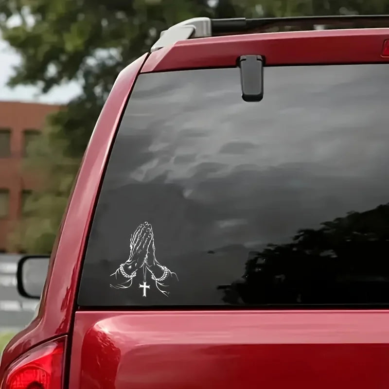 Praying Hands Christian Car Sticker