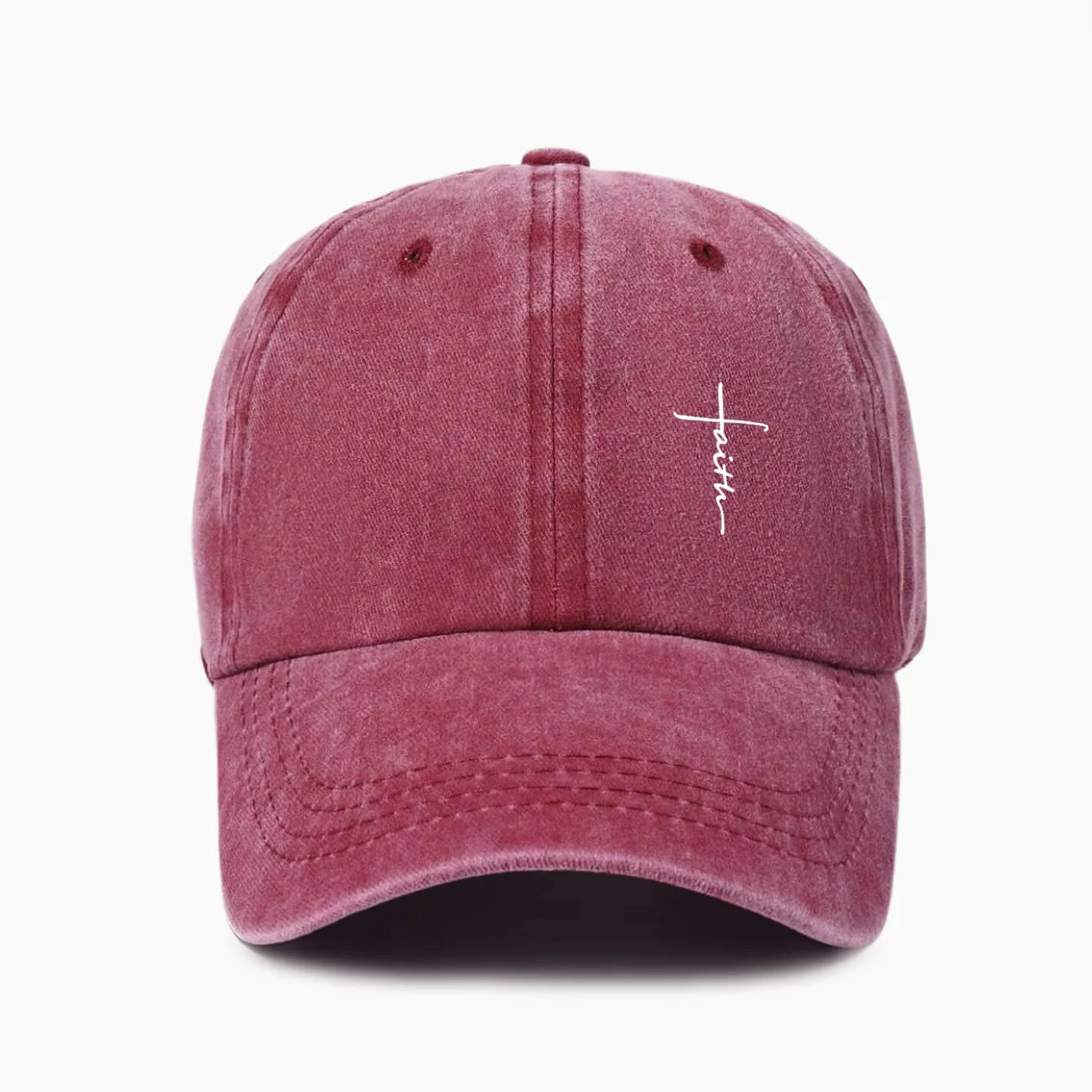 Faith Cross Suede Washed Dad Hat