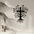 Rooted Cross Metal Wall Decor