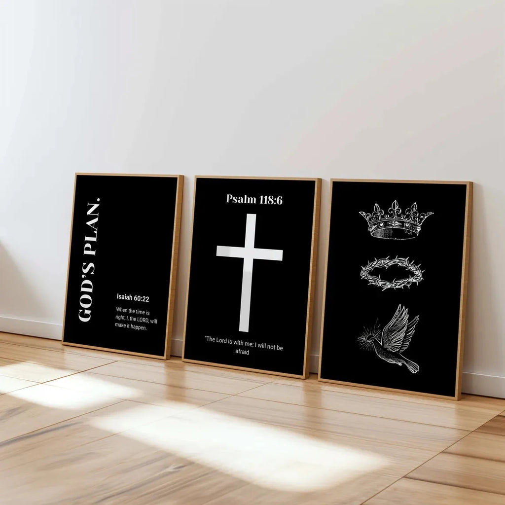 3-Piece Walk With God Canvas Posters