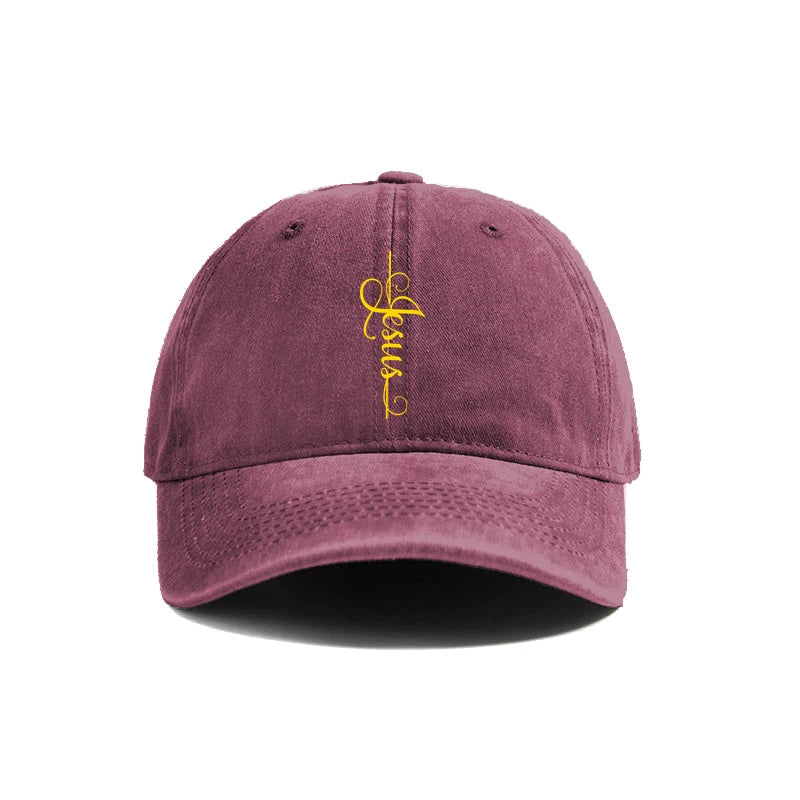 Elegant Jesus Cross Vintage Washed Cap