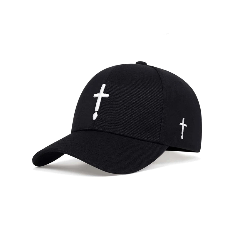 Cross & Teardrop Embroidered Cap