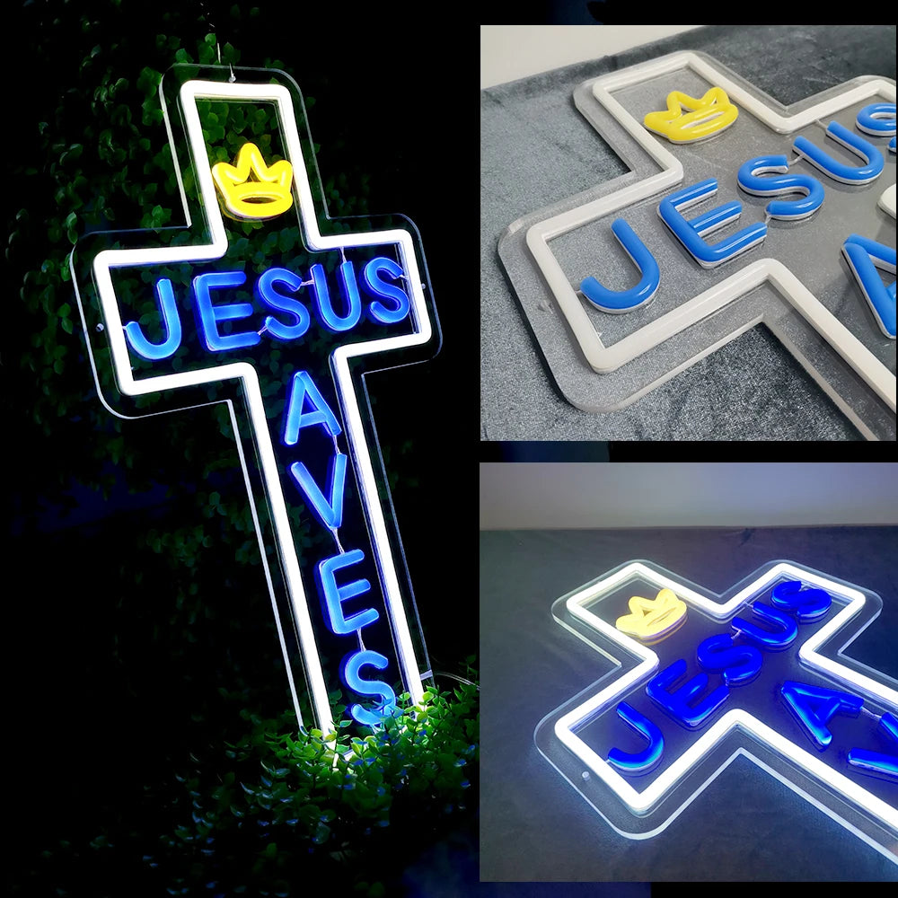 JESUS SAVES LED Neon Sign