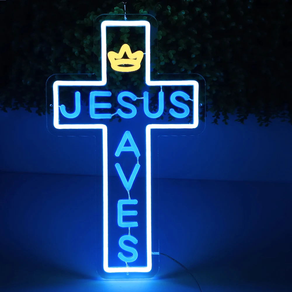JESUS SAVES LED Neon Sign