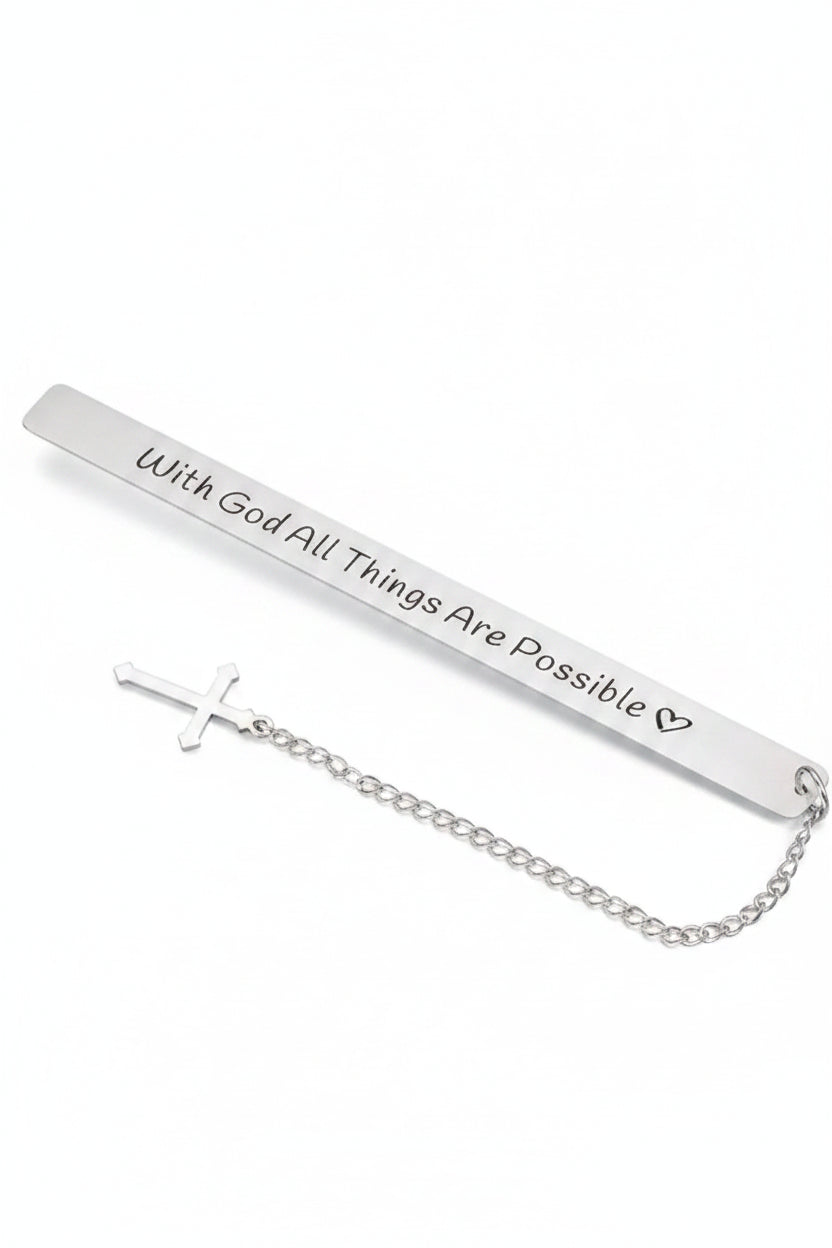 With God All Things Are Possible Stainless Steel Bookmark
