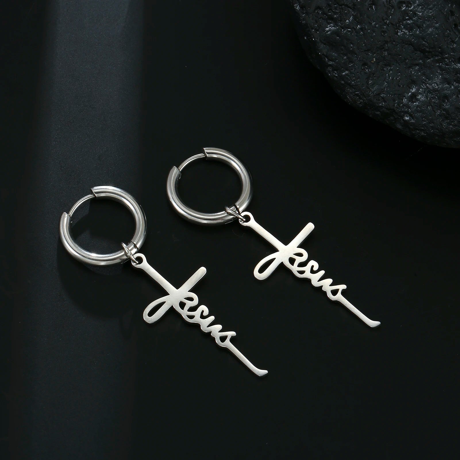 Elegant Jesus Cross Earrings