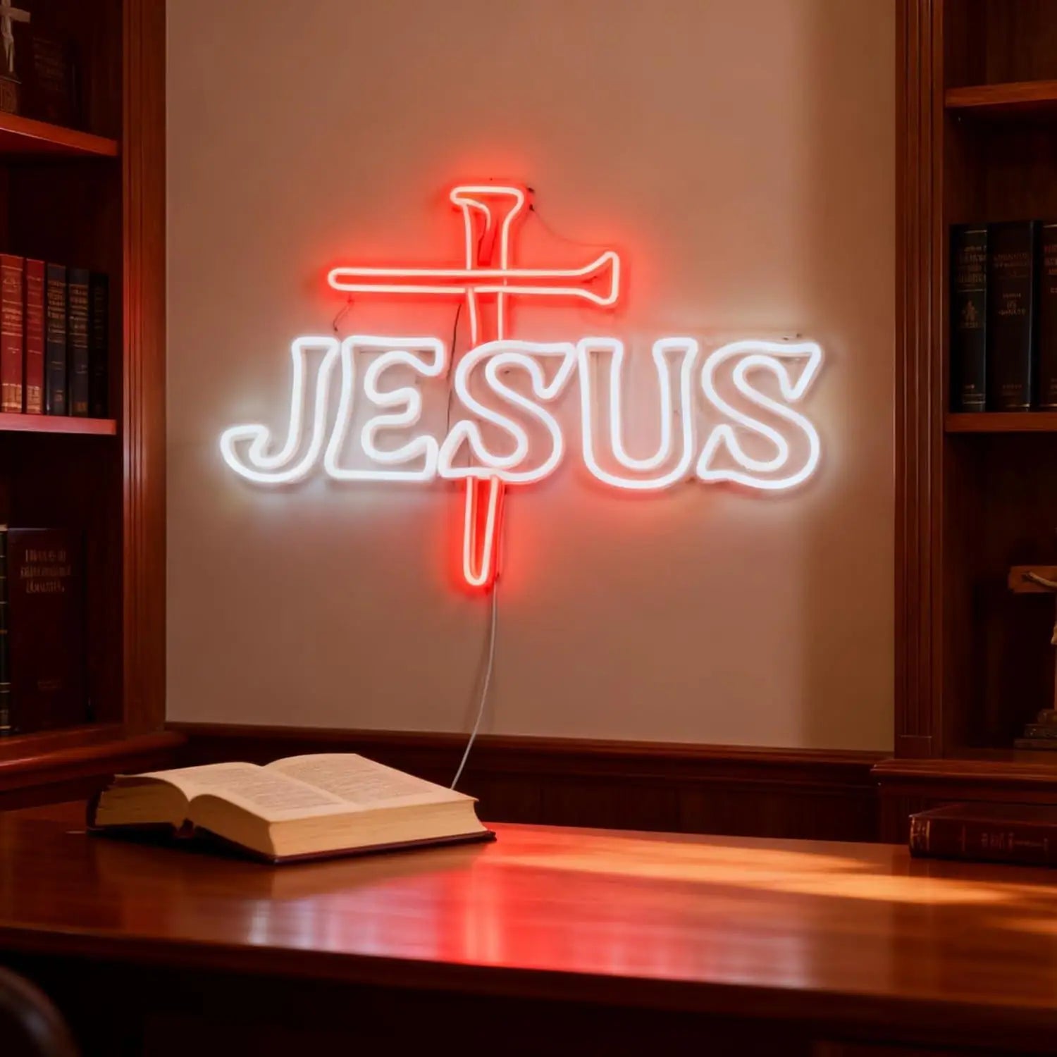 Jesus Nail Cross Neon Light Sign