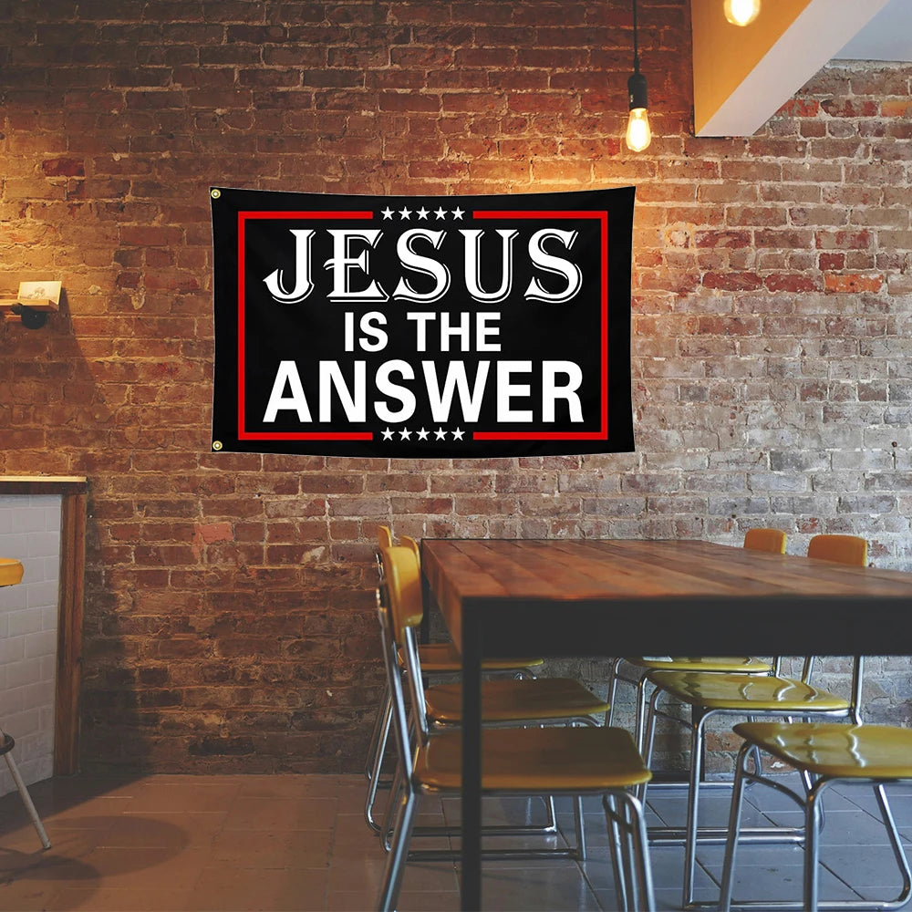 Jesus Is The Answer Flag
