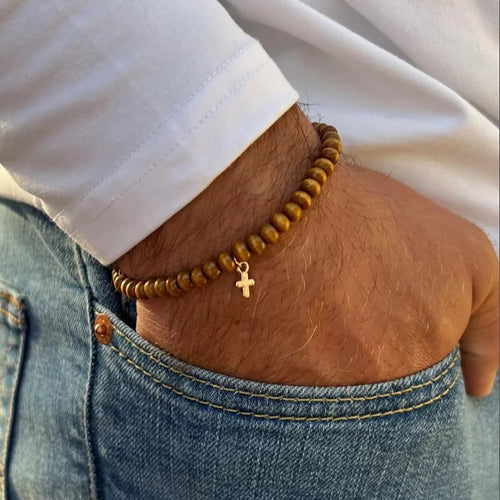 3-Piece Vintage Multi-Layered Wooden Beaded Bracelet Set