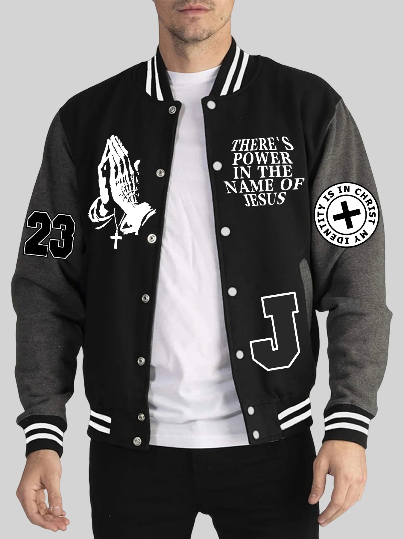 There's Power In The Name of Jesus Varsity Jacket