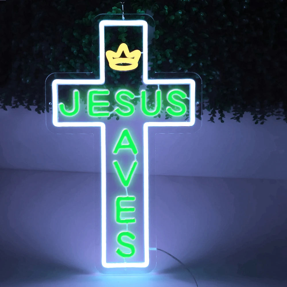 JESUS SAVES LED Neon Sign