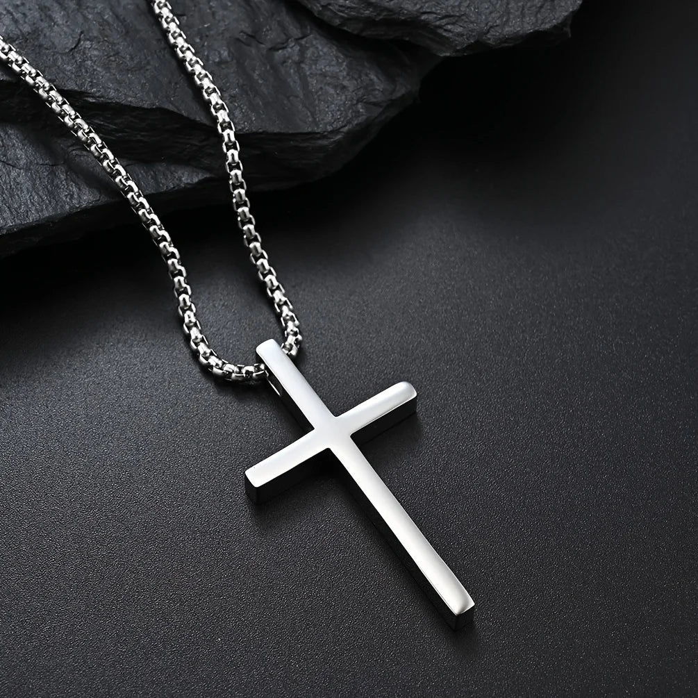 Philippians 4:13 Stainless Steel Cross Necklace