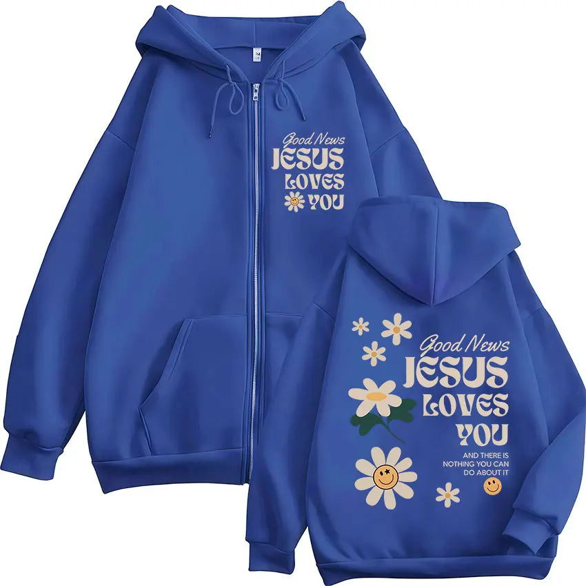 Good News Jesus Loves You Zip Hoodie Collection
