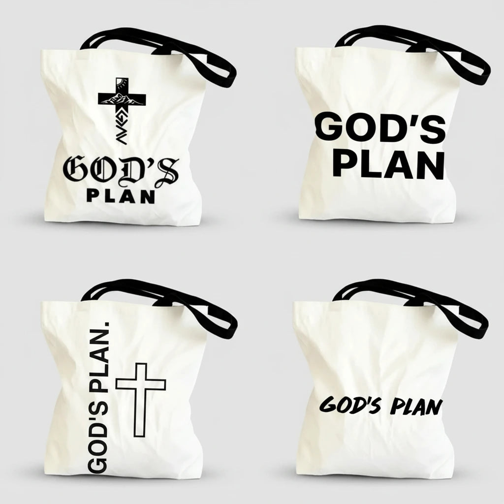 GOD'S PLAN Canvas Tote Bag Collection
