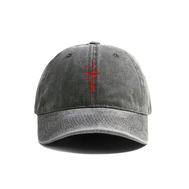 Elegant Jesus Cross Vintage Washed Cap