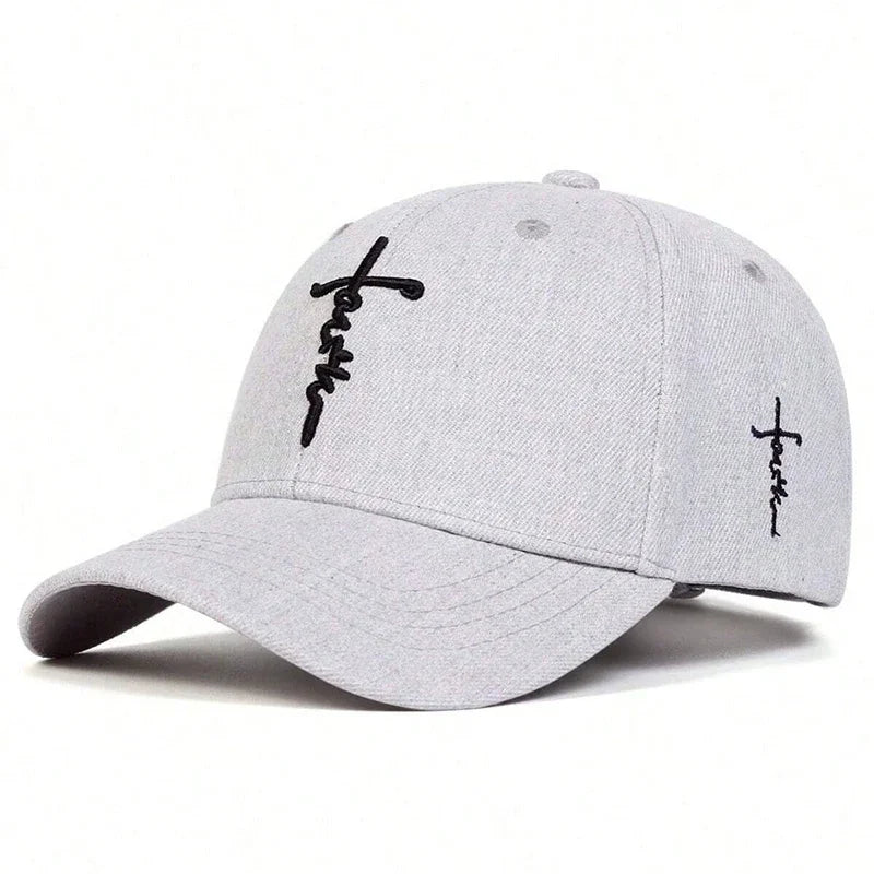 Faith Cross Script Baseball Cap