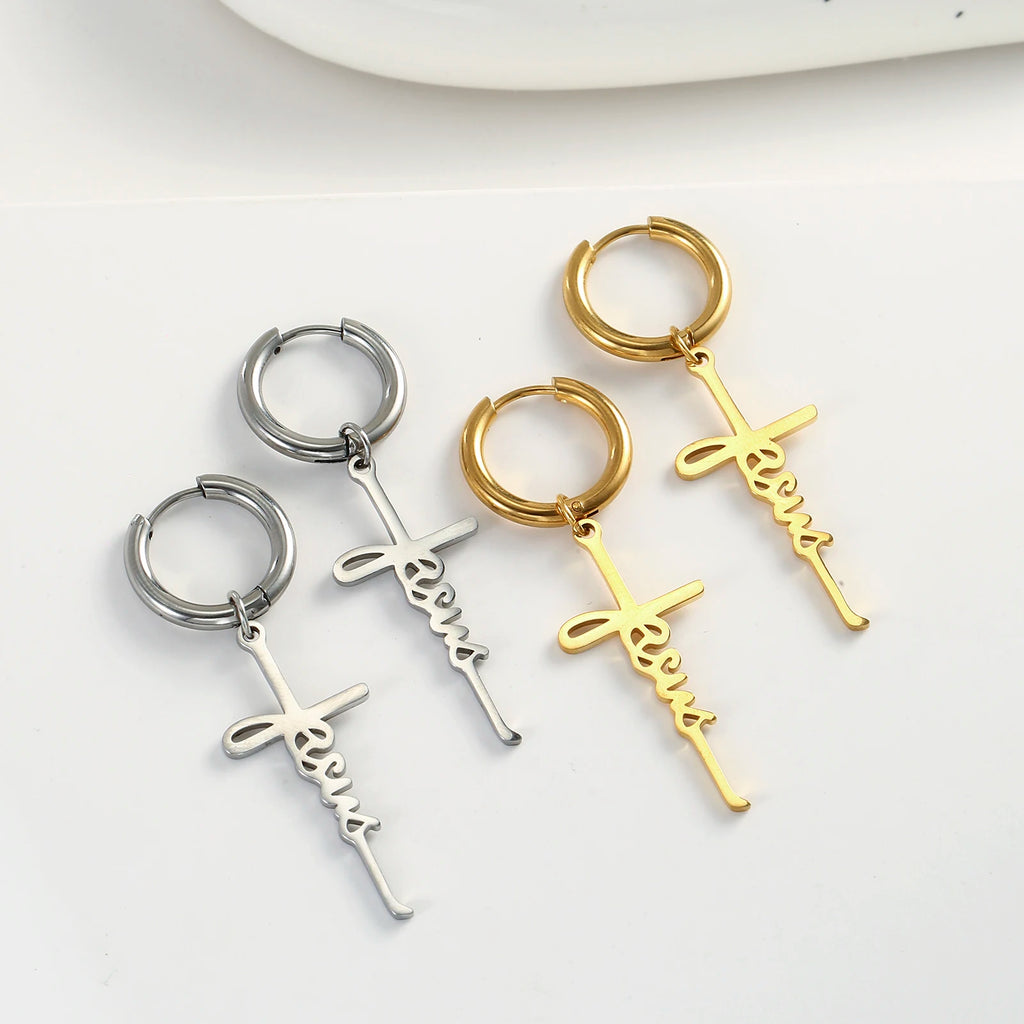 Elegant Jesus Cross Earrings