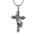 Praying Hands Crucifix Cross Necklace