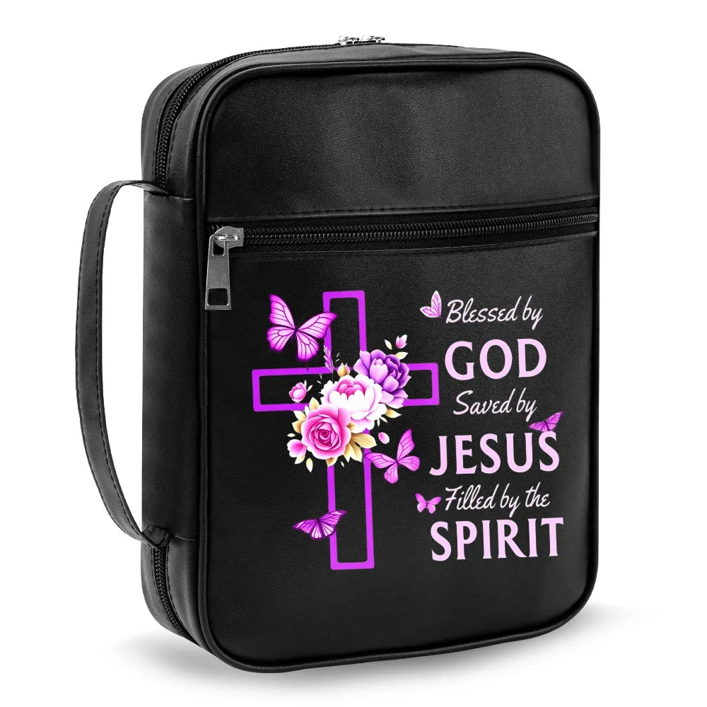 Pink Floral Cross Bible Case
