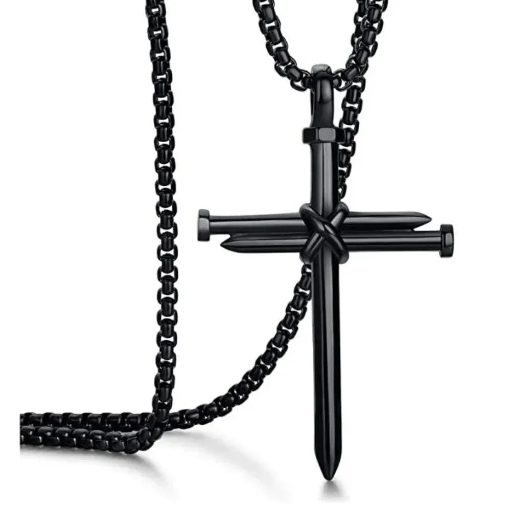 Three Nails Cross Necklace