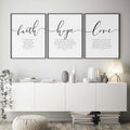 3-Piece Faith Hope Love Scripture Canvas Poster Set