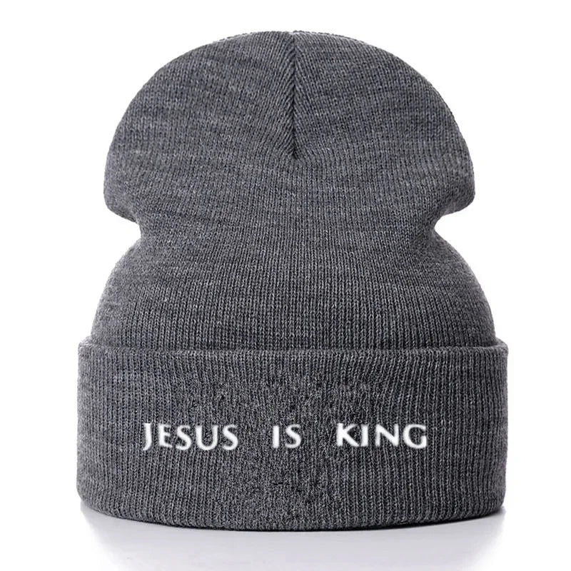 Jesus Is King Embroidered Beanie